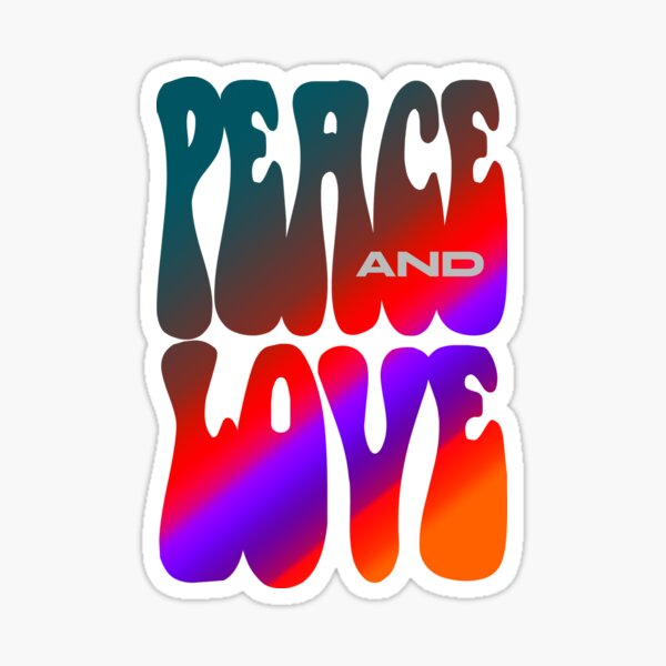 Peace Word Psychedelic Decal Earth Hippie Love Happiness Sticker V2