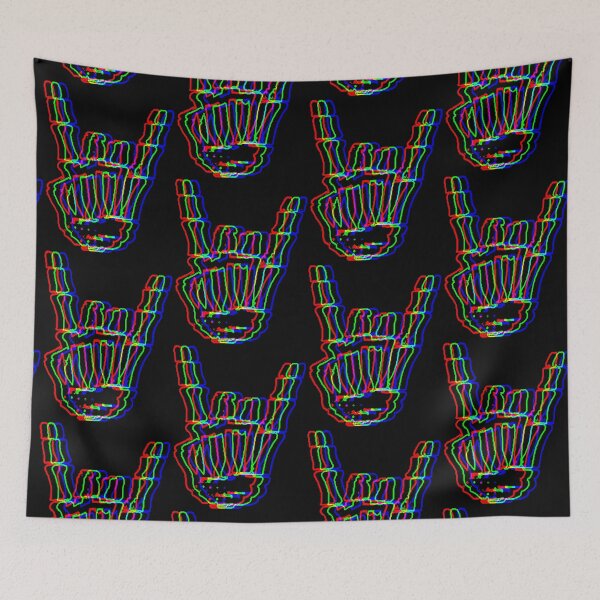 Item preview, rock and roll skeleton hands RGB designed and sold by Gloria Lam.