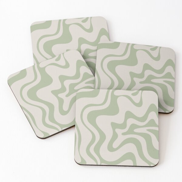 Item preview, Liquid Swirl Contemporary Abstract Pattern in Sage Green and Beige designed and sold by kierkegaard.