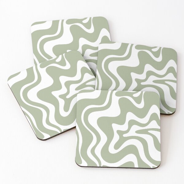 Item preview, Liquid Swirl Contemporary Abstract Pattern in Sage Green and White designed and sold by kierkegaard.