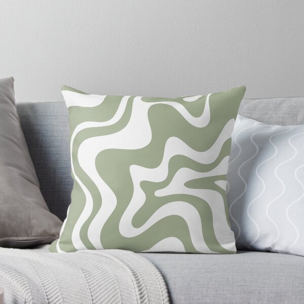 Item preview, Liquid Swirl Contemporary Abstract Pattern in Sage Green and White designed and sold by kierkegaard.
