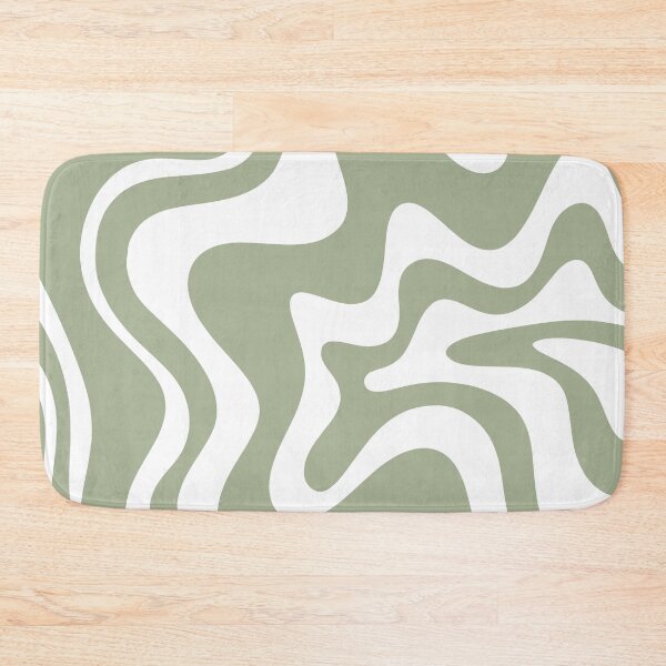 Item preview, Liquid Swirl Contemporary Abstract Pattern in Sage Green and White designed and sold by kierkegaard.