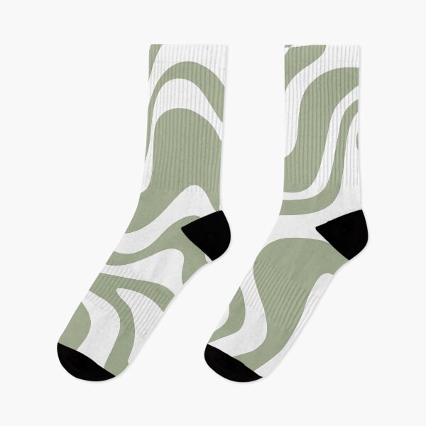 Item preview, Liquid Swirl Contemporary Abstract Pattern in Sage Green and White designed and sold by kierkegaard.
