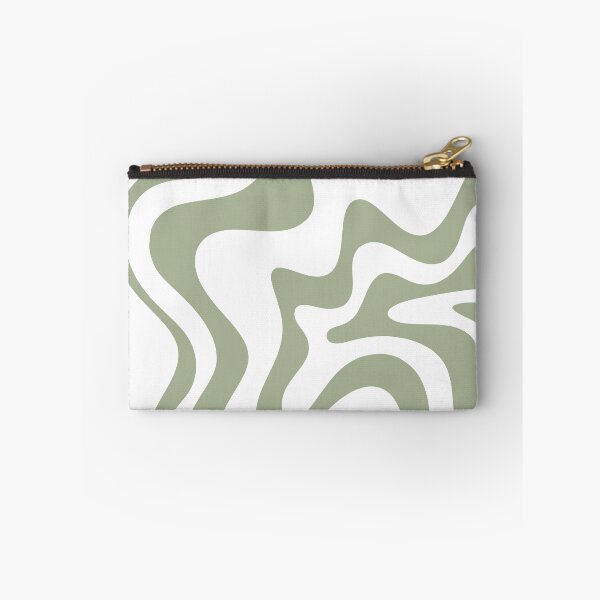 Item preview, Liquid Swirl Contemporary Abstract Pattern in White and Sage designed and sold by kierkegaard.