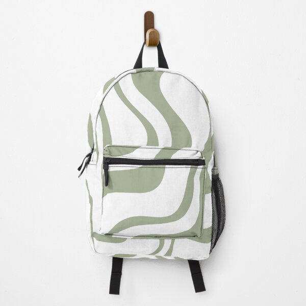Item preview, Liquid Swirl Contemporary Abstract Pattern in White and Sage designed and sold by kierkegaard.