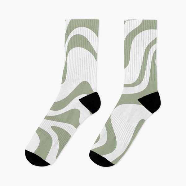 Item preview, Liquid Swirl Contemporary Abstract Pattern in White and Sage designed and sold by kierkegaard.