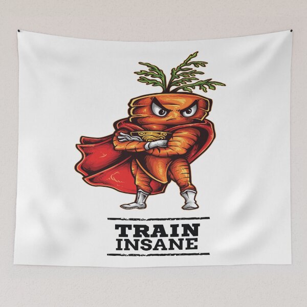 Item preview, Train Insane Angry Carrot  Foodietoon Workout Bodybuilding designed and sold by ProjectX23.