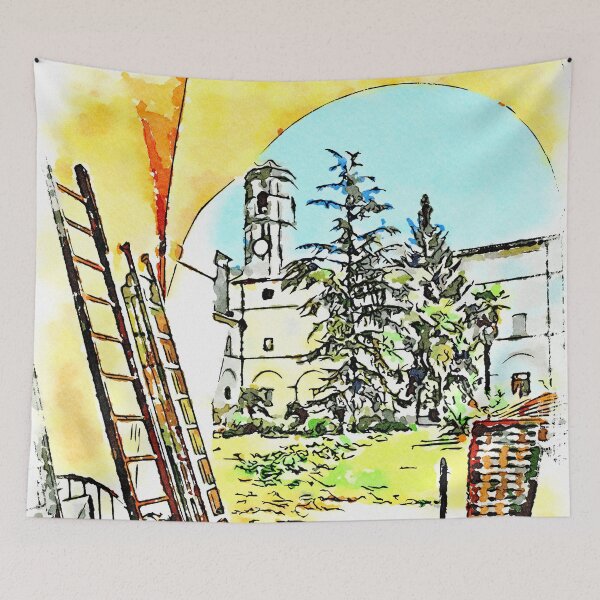 Item preview, Istituto Emiliani: ladders overlooking the cloister garden designed and sold by Giuseppe Cocco.