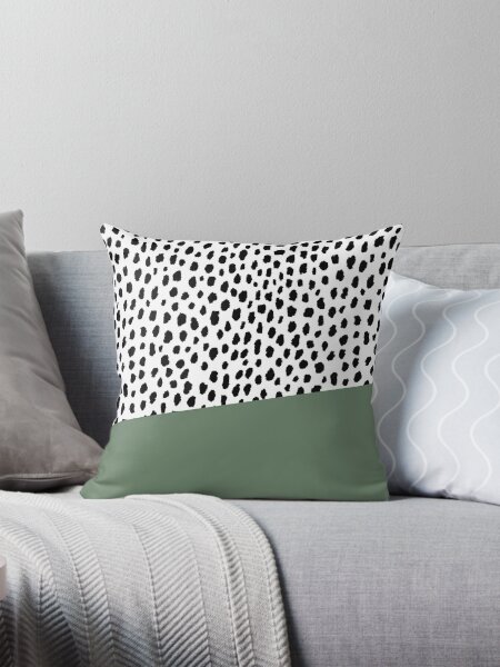 Black and white spotted pillow best sale