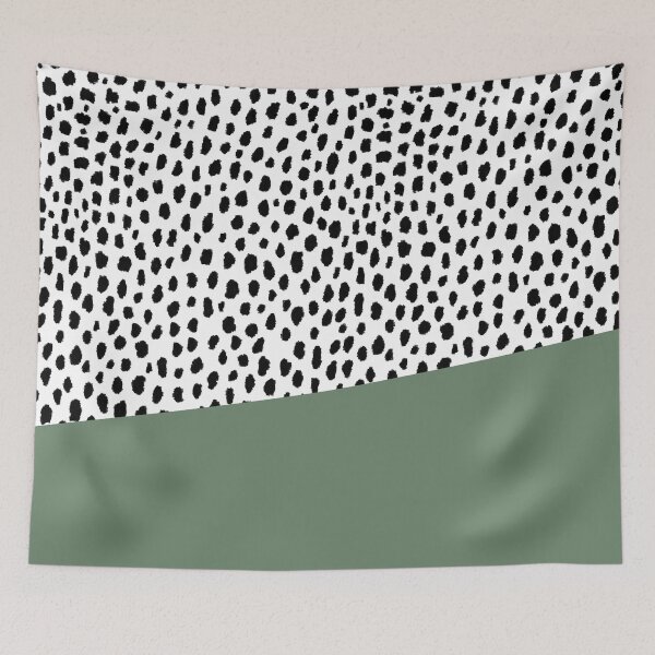 Item preview, Dalmatian Spots with Sage Green Stripe designed and sold by Design Minds Boutique.