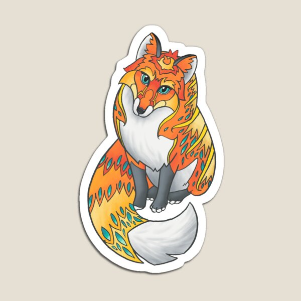 Mandala Fox Magnet