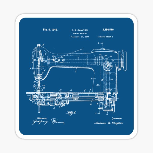 Item preview, Sewing machine Patent 1944 sewing lover gift idea  designed and sold by anodyle.