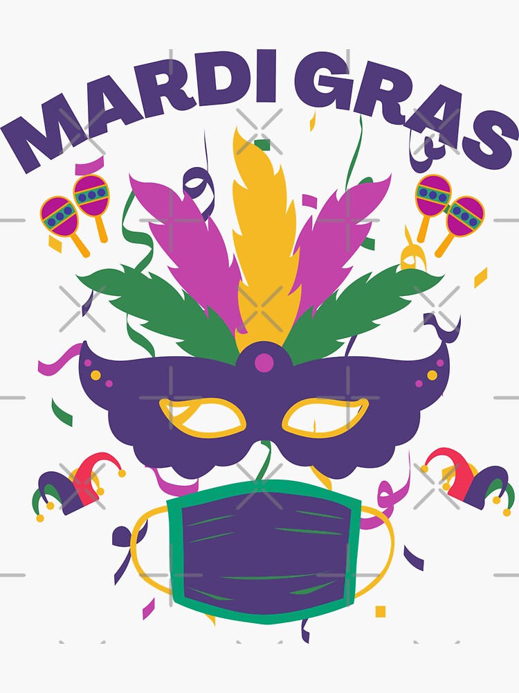"Mardi Gras 2021" Sticker by GBDesigner Redbubble