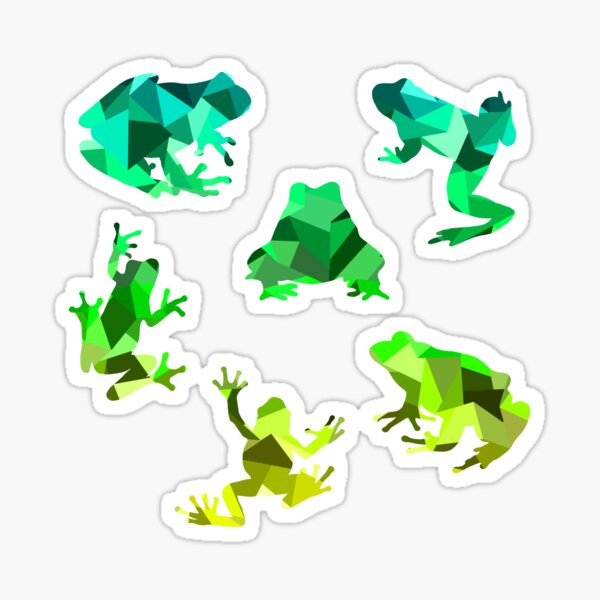 Item preview, Multiple Green Geometric Frogs designed and sold by cassikraft.
