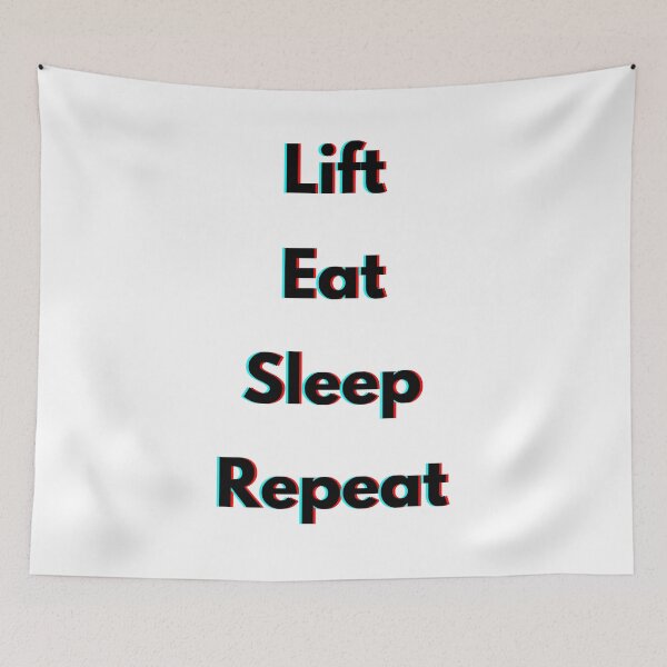Item preview, Lift, Eat, Sleep, Repeat Red and Blue Holographic no icons designed and sold by JustAMillenial -.