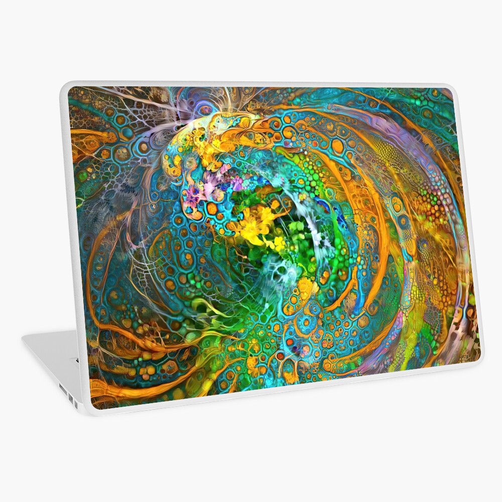 Deepdream floral fractalize space galaxy wave abstraction Laptop Skin