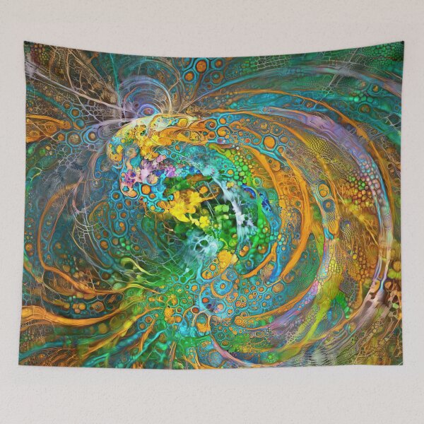 Item preview, Deepdream floral fractalize space galaxy wave abstraction designed and sold by blackhalt.