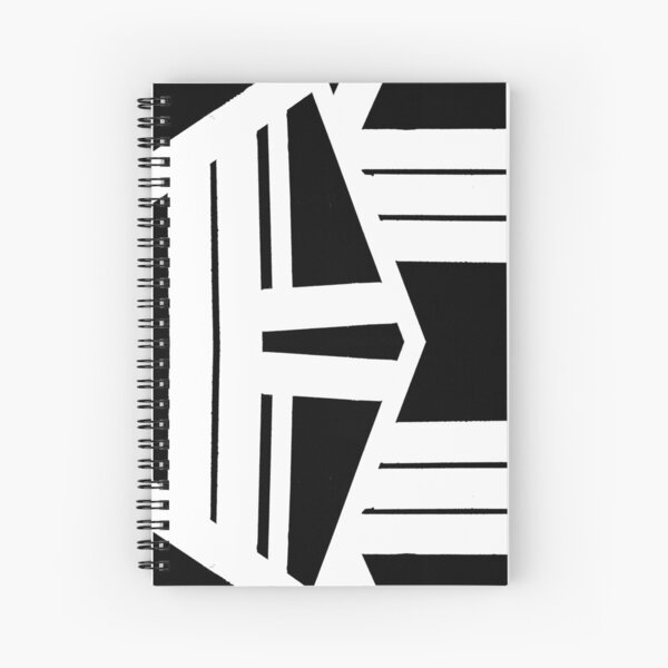 Black and White Geometric Pattern Spiral Notebook