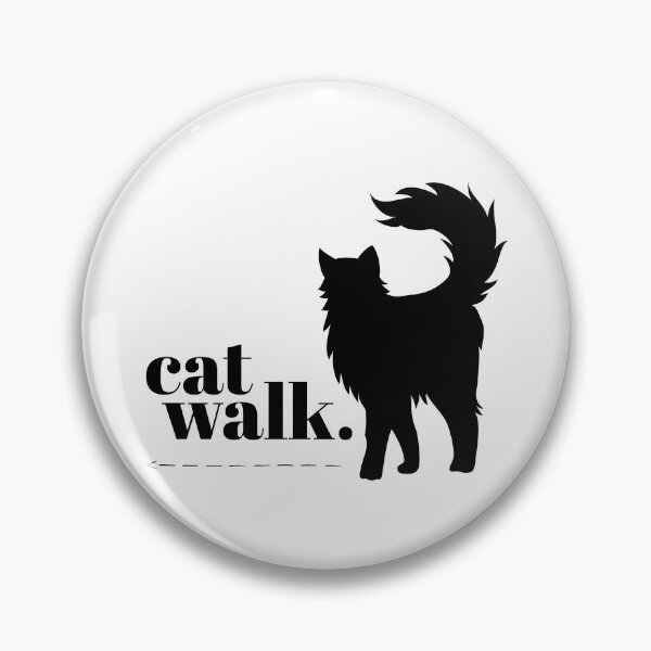 Aperçu de l'œuvre Catwalk Fashion - chat mignon marchant la semaine de la mode félin chat noir créée et vendue par RhiRhi Weston.