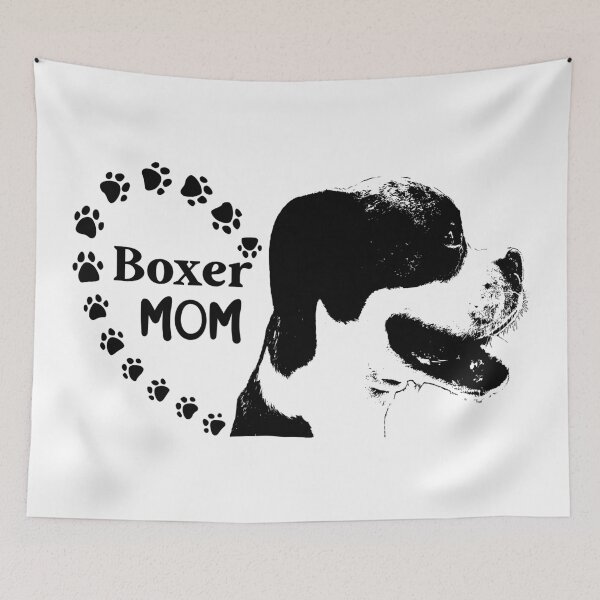 Item preview, Boxer Mom Profile with Paw Print Heart designed and sold by clounewcomb.