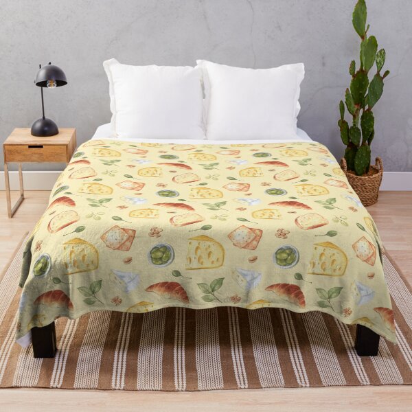 Item preview, Cheese and snacks pattern on yellow designed and sold by Flowersforbear.