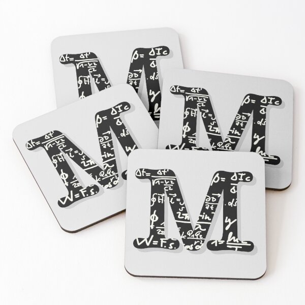 Item preview, Initial 'M' with physics math formulas designed and sold by synchro2070.