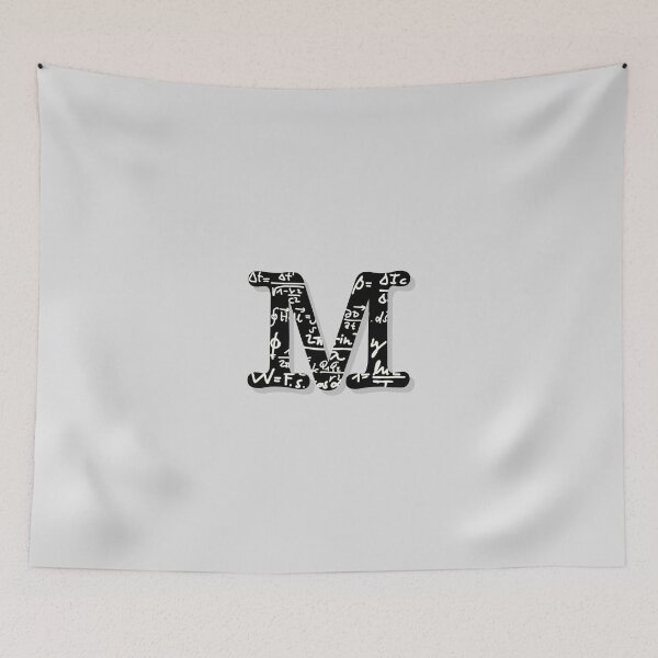 Item preview, Initial 'M' with physics math formulas designed and sold by synchro2070.