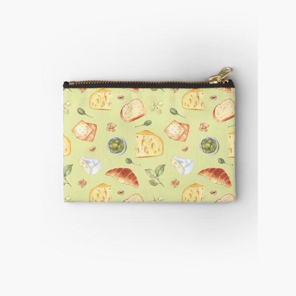 Item preview, Cheese and snacks pattern on green designed and sold by Flowersforbear.