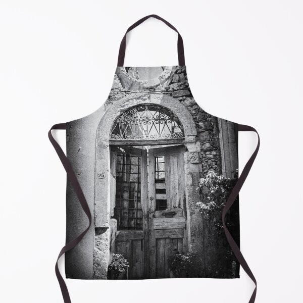 Item preview, Black and white photo of a old door authentic wooden door in Crete, Greece designed and sold by Diana van Neck.