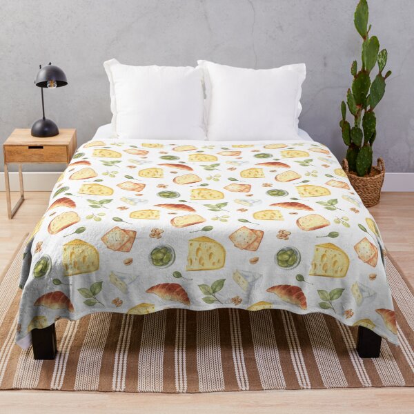 Item preview, Cheese and snacks pattern on white designed and sold by Flowersforbear.