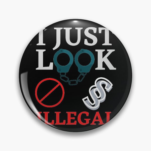 Item preview, I just look illegal with handcuffs as O's, forbidden symbol and law symbol designed and sold by Schallerer.