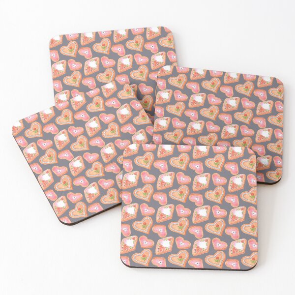 Item preview, pink glazed cookies on the grey background designed and sold by linagaiaart.