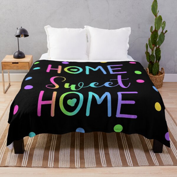 Item preview, Home Sweet Home - Rainbow Gradient with Polka Dots on Black designed and sold by Whoopsidoodle.
