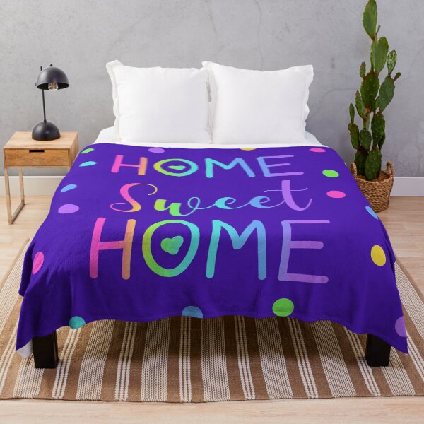 Item preview, Home Sweet Home - Rainbow Gradient with Polka Dots on Purple designed and sold by Whoopsidoodle.