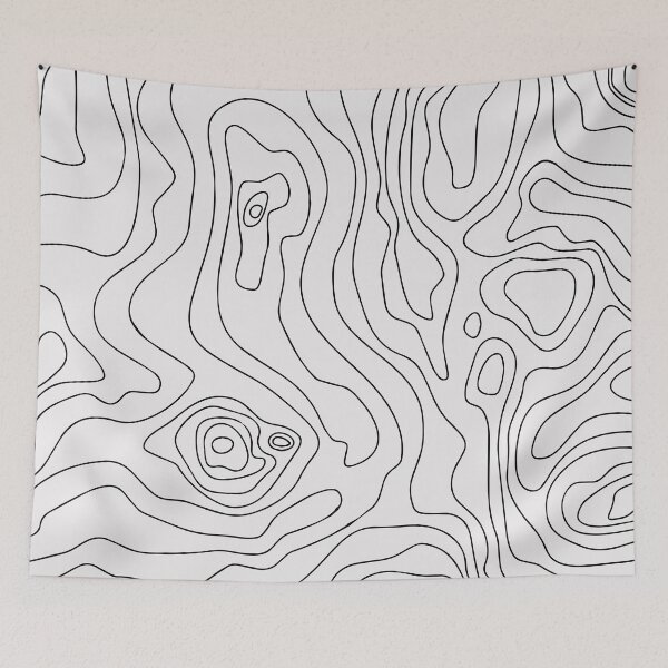 Item preview, abstract map pattern with wavy lines, topographic line contours designed and sold by mashmosh.