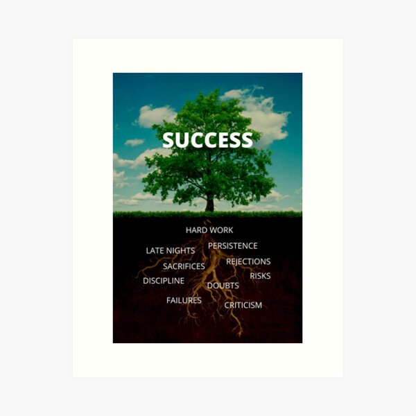 'Success Tree' Life & Entrepreneurship Motivation Art Print