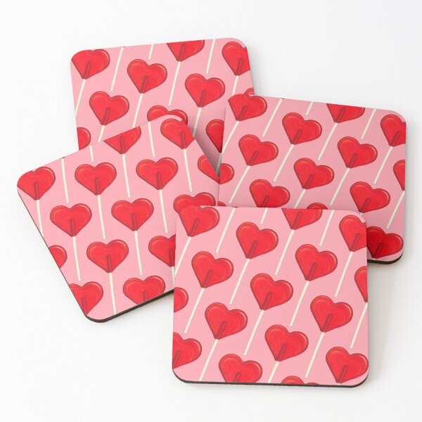 Item preview, Heart Lollipop Pattern - Pink designed and sold by Kelly  Gilleran.