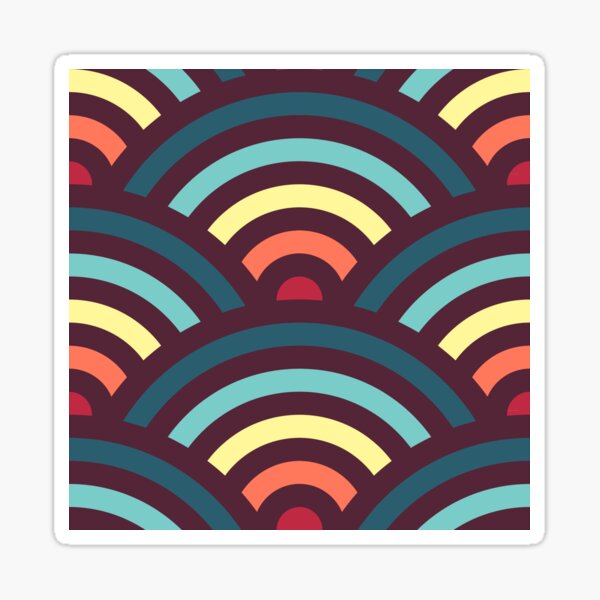 Rainbowaves (dark) Sticker
