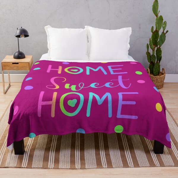 Item preview, Home Sweet Home - Rainbow Gradient with Polka Dots on Dark Pink designed and sold by Whoopsidoodle.