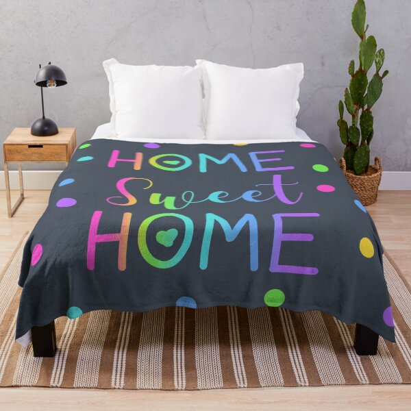 Item preview, Home Sweet Home - Rainbow Gradient with Polka Dots on Grey designed and sold by Whoopsidoodle.