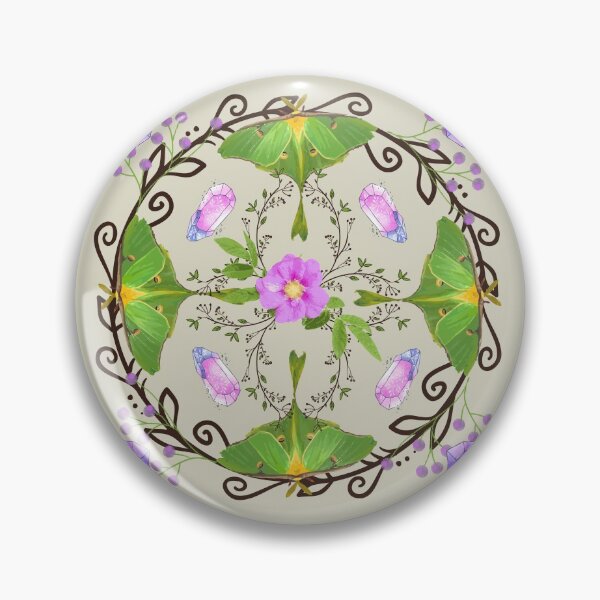 Item preview, Luna Moth Garden Beautiful Moon Moth and Crystals designed and sold by silvaris.