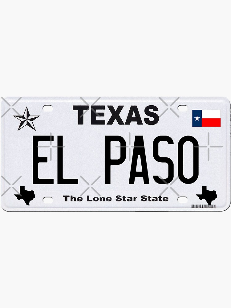 "El Paso Texas Vanity License Plate" Sticker for Sale by hometowndesign