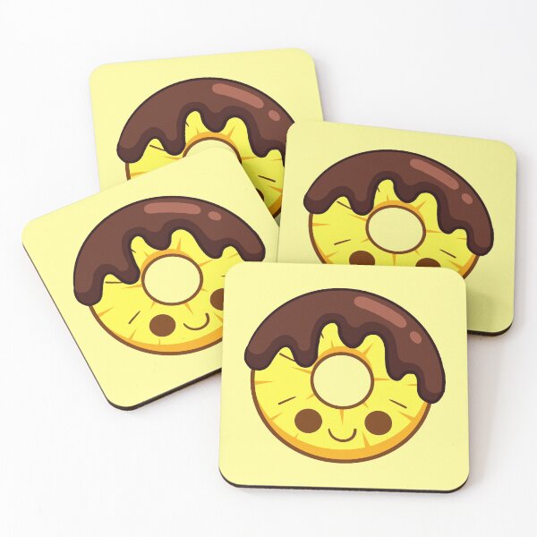 Item preview, kawaii chocolate-dipped sliced pineapple designed and sold by kittybox.