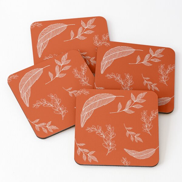 Item preview, Patrón de hojas de terracota naranja designed and sold by CaosTranscrito.