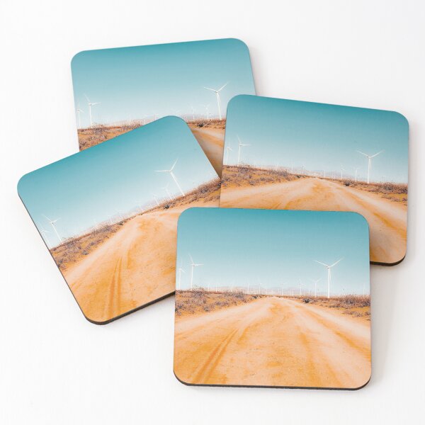 Item preview, Wind turbine and sandy road desert with blue sky in California USA designed and sold by Mrvell.