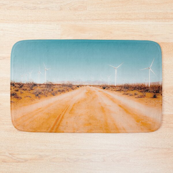Item preview, Wind turbine and sandy road desert with blue sky in California USA designed and sold by Mrvell.