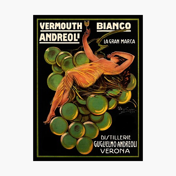 Item preview, Vintage Wine Ad Italian Vermouth Verona Italy designed and sold by Glimmersmith.