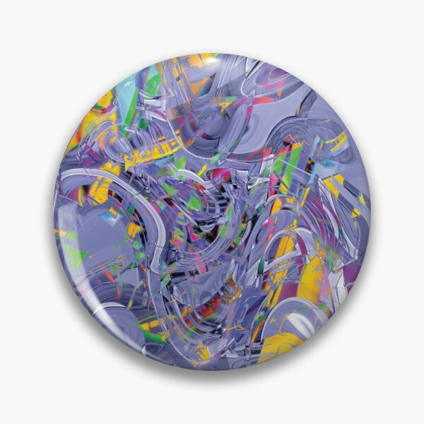 Crazy Fragmented Abstract Wave Pattern Art Pin