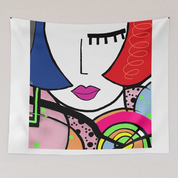 Item preview, Funky Abstraction Style Art Face designed and sold by Layla Art.