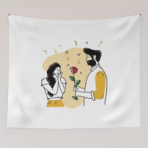 Item preview, Cute Lovers expressing love by Giving Rose designed and sold by Kuldeep575.